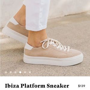 Saludos Ibiza Platform Sneaker tan suede upper New and gorgeous size 7 to 7.5